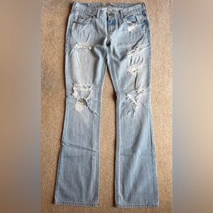 Hollister Light Blue Distressed Flare Jeans
